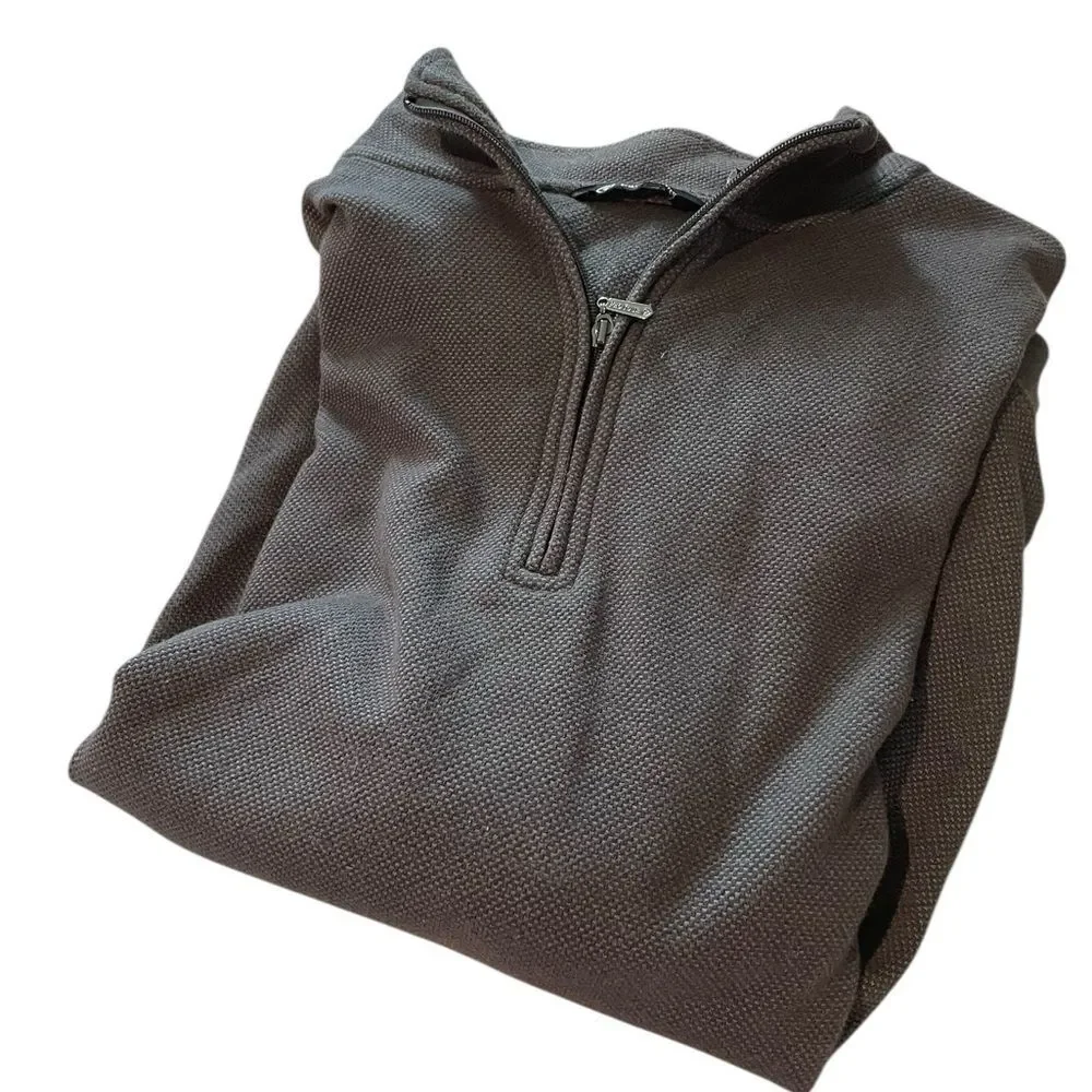 Men's Quarter-Zip Textured Pullover Sweater - grey